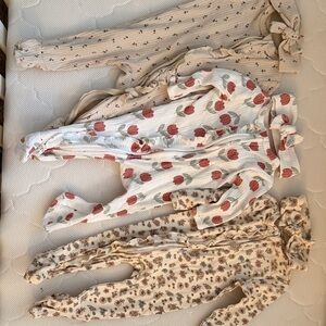 Organic Cotton Baby Footies & Headbands Sets